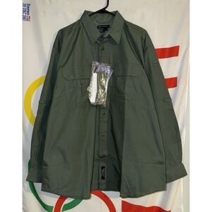 NWT 5.11 Tactical Long Sleeve Shirt Mens XL Green Button Up